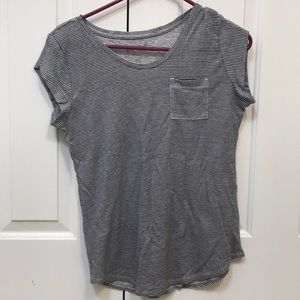 LOFT Striped Linen Pocket Shirt